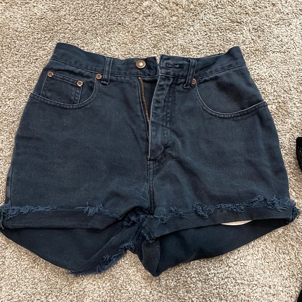 Navy blue denim jean shorts